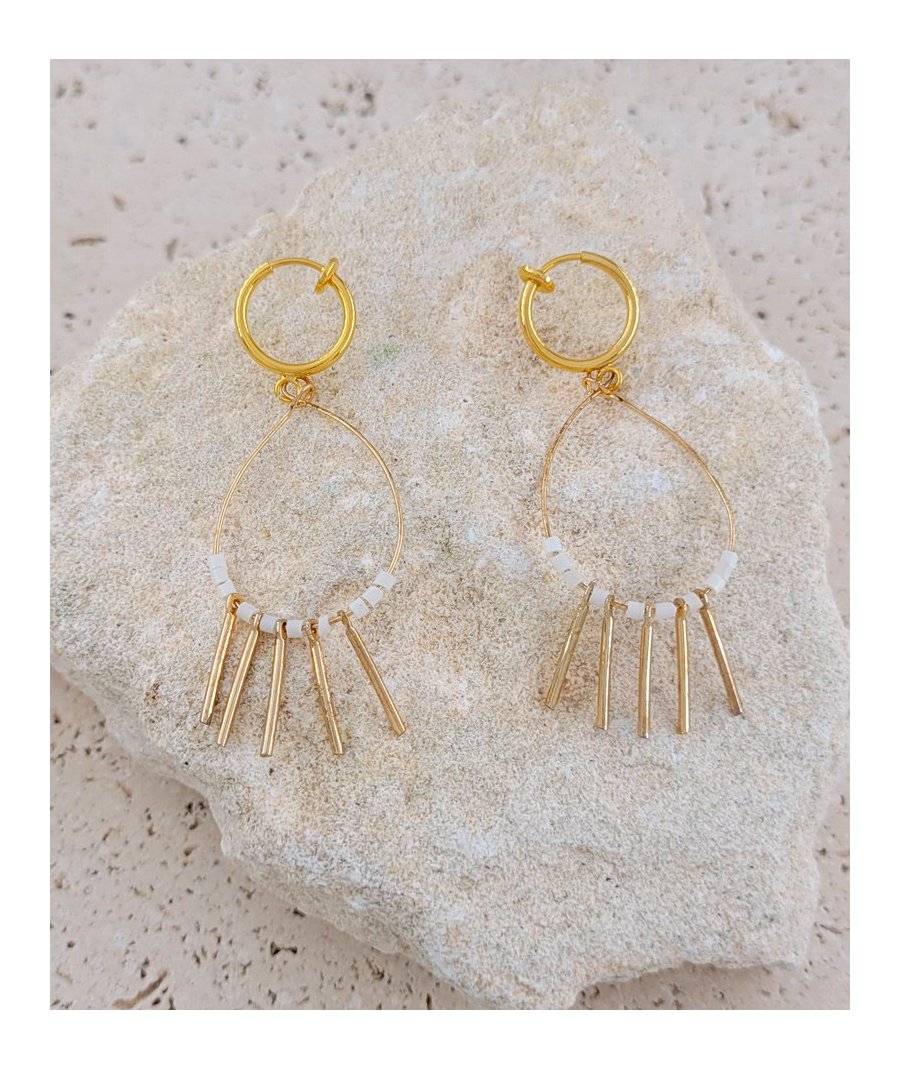 Boucles d'oreilles clip blanche