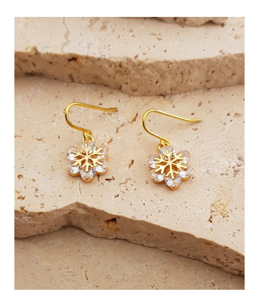 Boucle d'oreille flocon zirconium