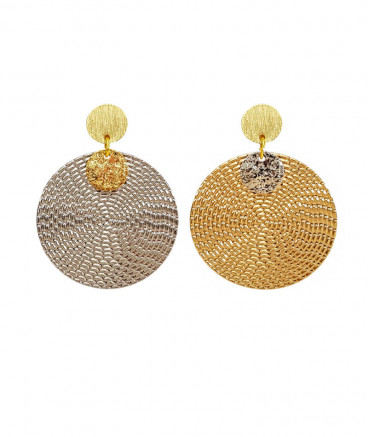 Boucles d'oreilles clip asymétriques tressées