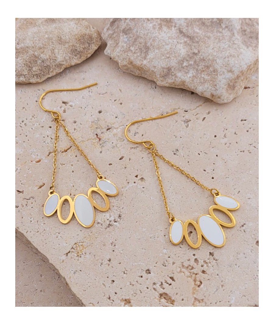 Boucles d'oreilles acier blanches