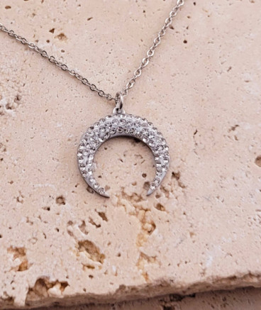 Pendentif acier lune
