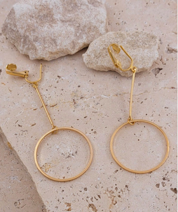 Boucles d'oreilles clips anneau doré