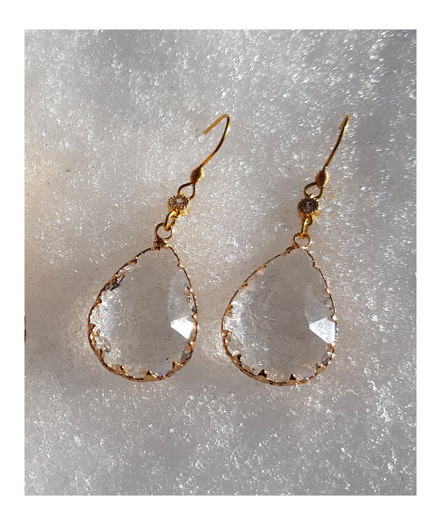 Boucle d'oreille goutte cristal