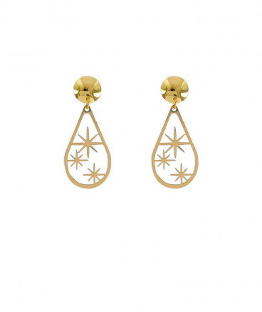 Boucles d'oreilles à clips étoiles dorées