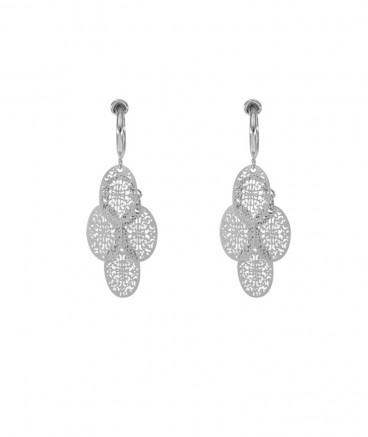 Boucles d'oreilles clip arabesques rhodiées