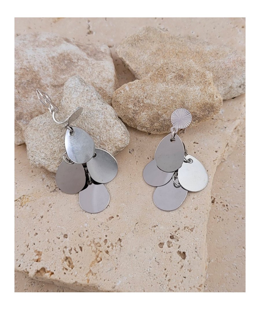 Boucles d'oreilles clip rhodiées