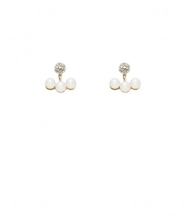 Boucles d'oreilles clip 3 perles