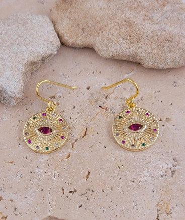 Boucles d'oreilles oeil solaire incas