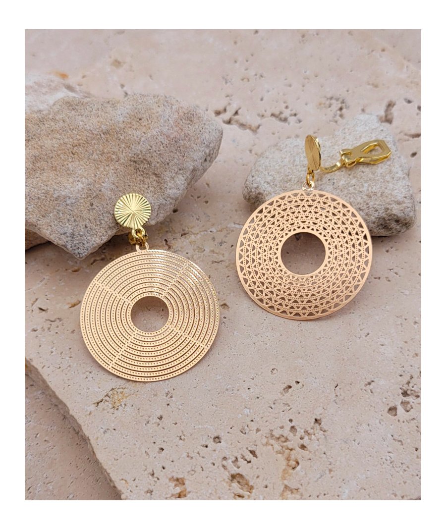 Boucles d'oreilles à clip asymétriques rondes