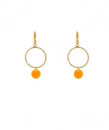 Boucles oreilles orange fluo