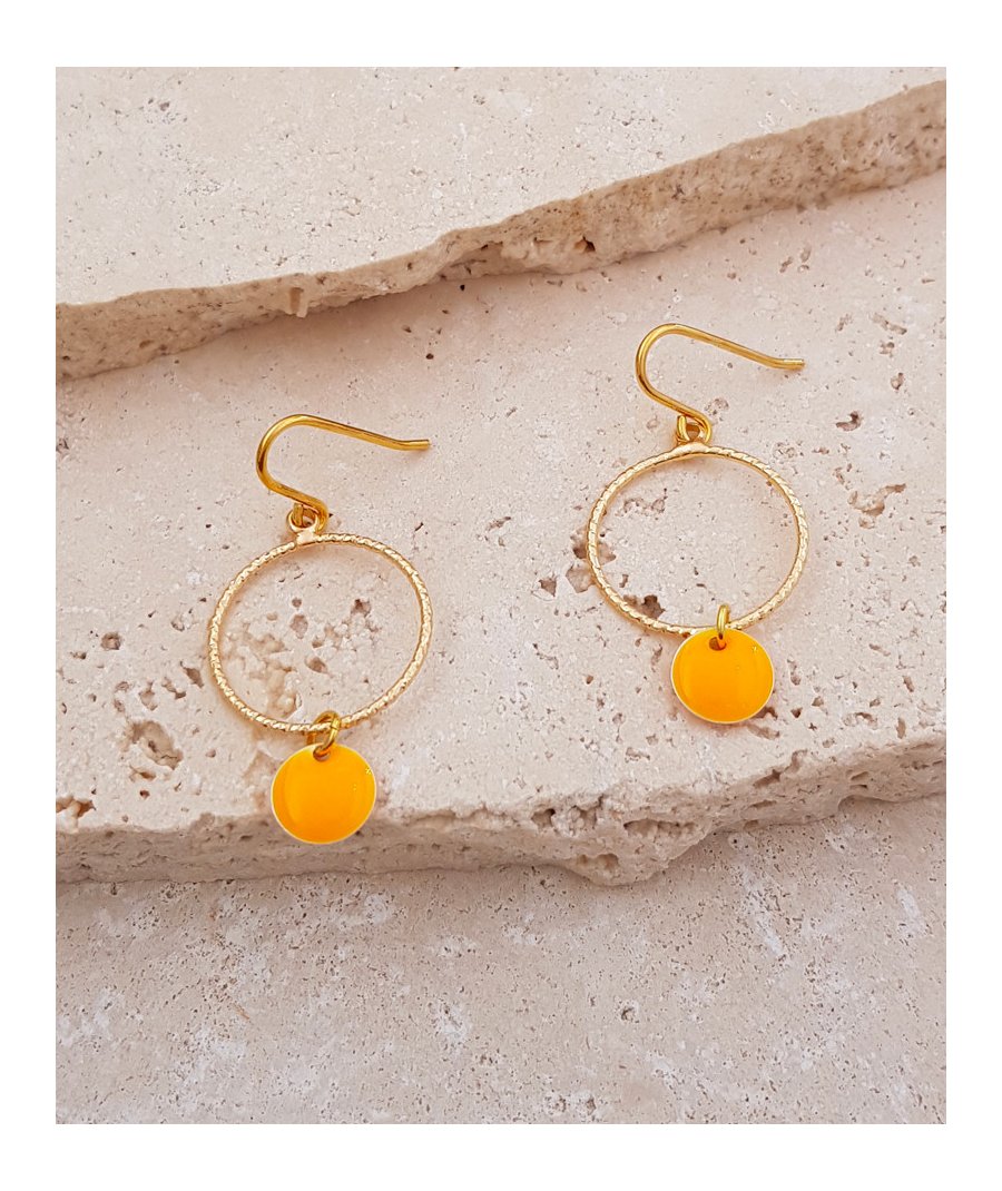 Boucles oreilles orange fluo