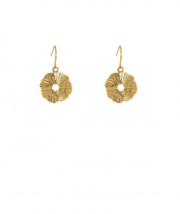 Boucles d'oreilles acier rondelle ondulée