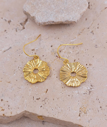 Boucles d'oreilles acier rondelle ondulée