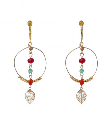 Boucles oreilles clips créole breloques (non percées)