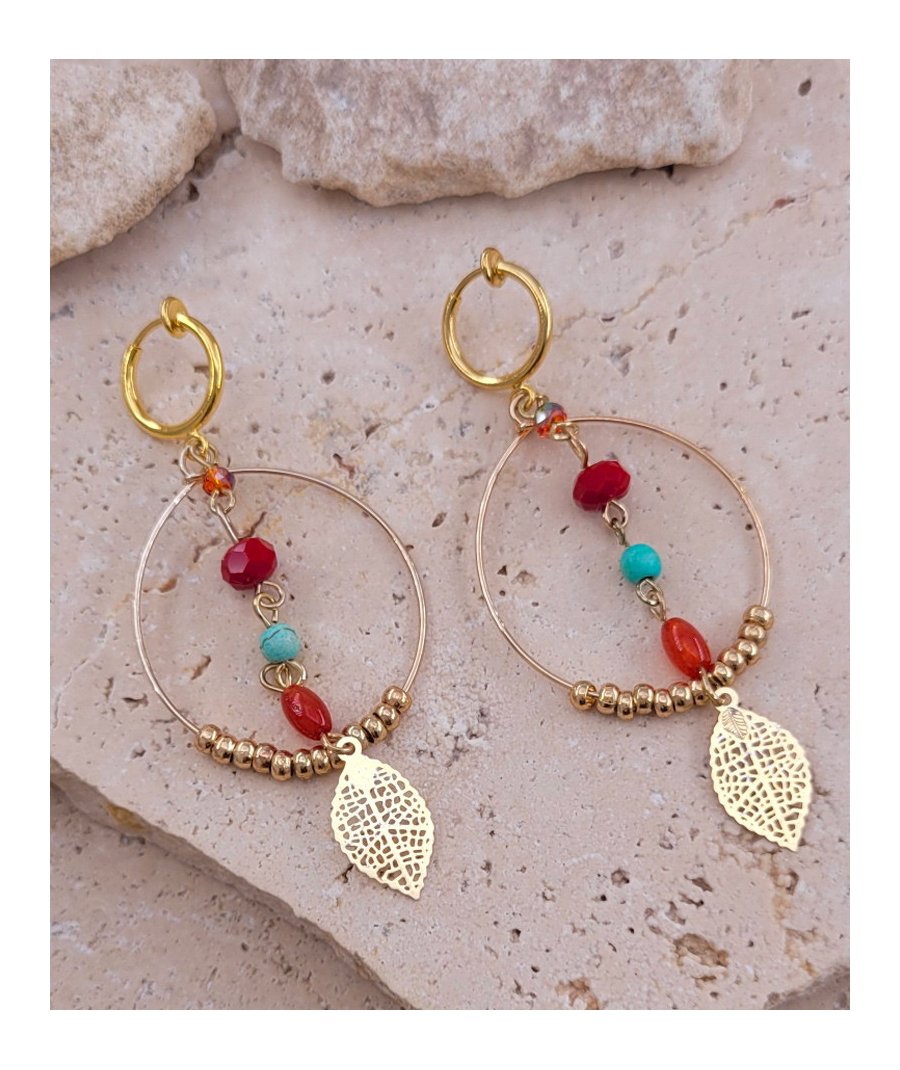 Boucles oreilles clips créole breloques (non percées)