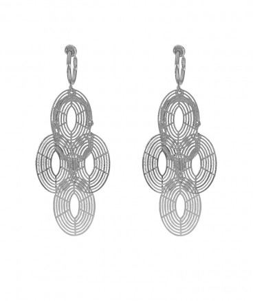 Boucles d'oreilles clip filigrané rhodié