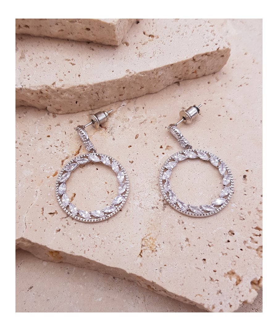 Boucles D'oreilles En Argent Massif Avec Zirconium – Paires Magnifiques Et Intemporelles