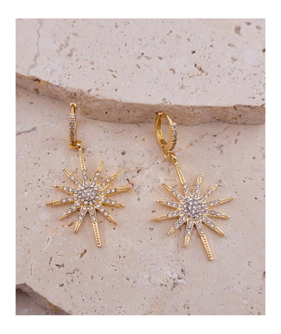 Boucle d'oreille soleil zirconium