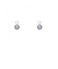 Boucles oreilles clip perle blanche et grise