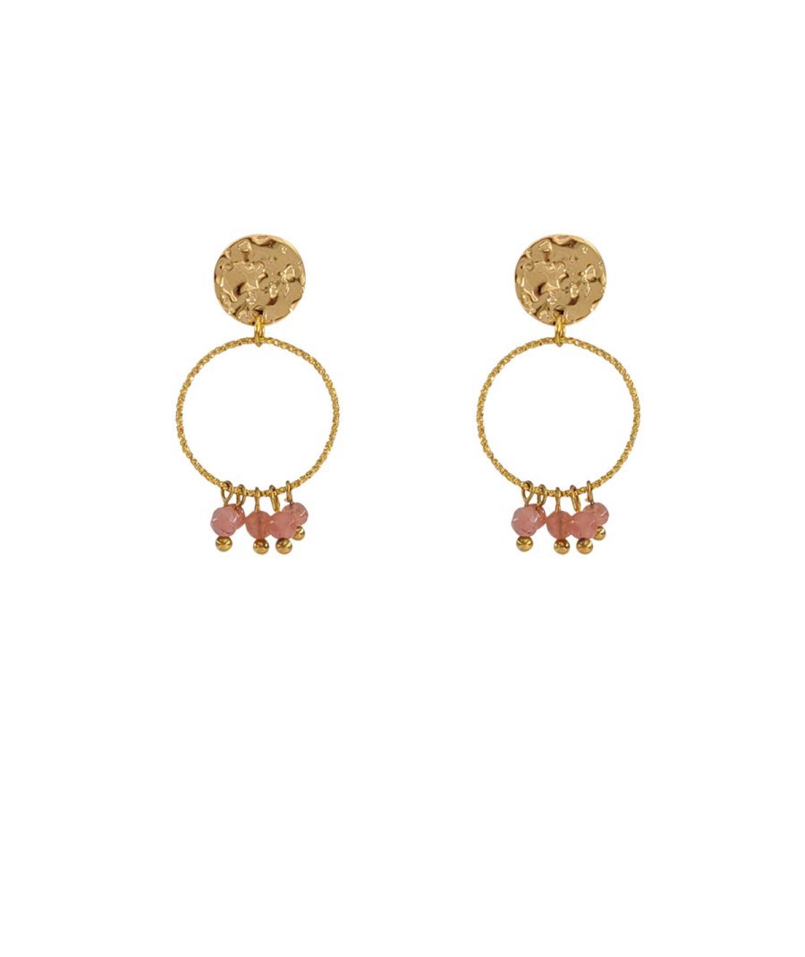 Boucles D'oreilles Violine Fantaisie - Fermoir Clous - Occasion