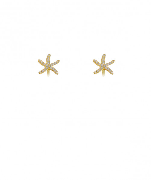 Boucles oreilles clips étoile de mer dorées