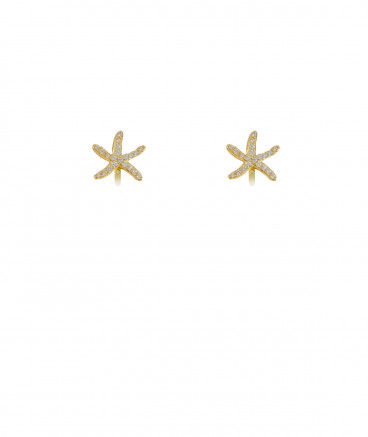 Boucles oreilles clips étoile de mer dorées