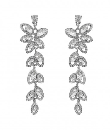 Boucles d'oreilles clip longues en strass