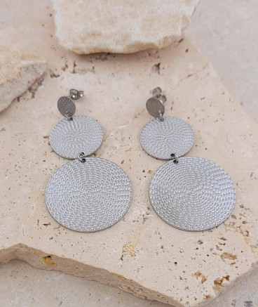 Boucles d'oreilles acier tressées