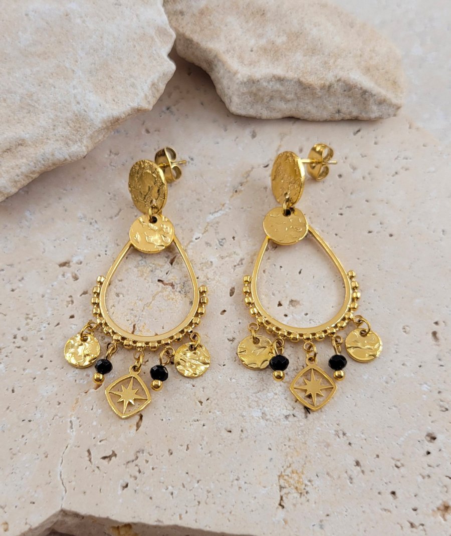 Boucles d'oreilles acier pendantes