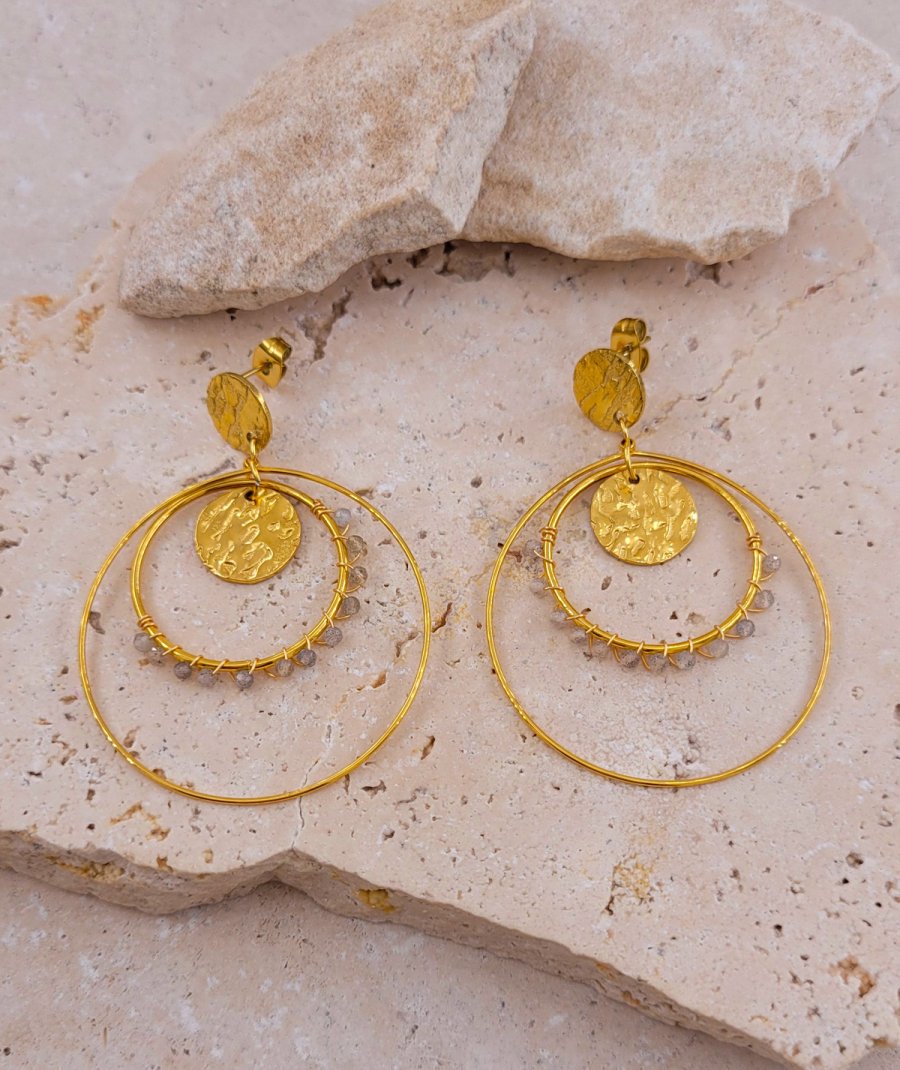 Boucles d'oreilles acier anneaux