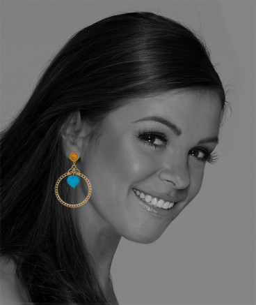 Boucles d'oreilles clip bi-colore (non percées)
