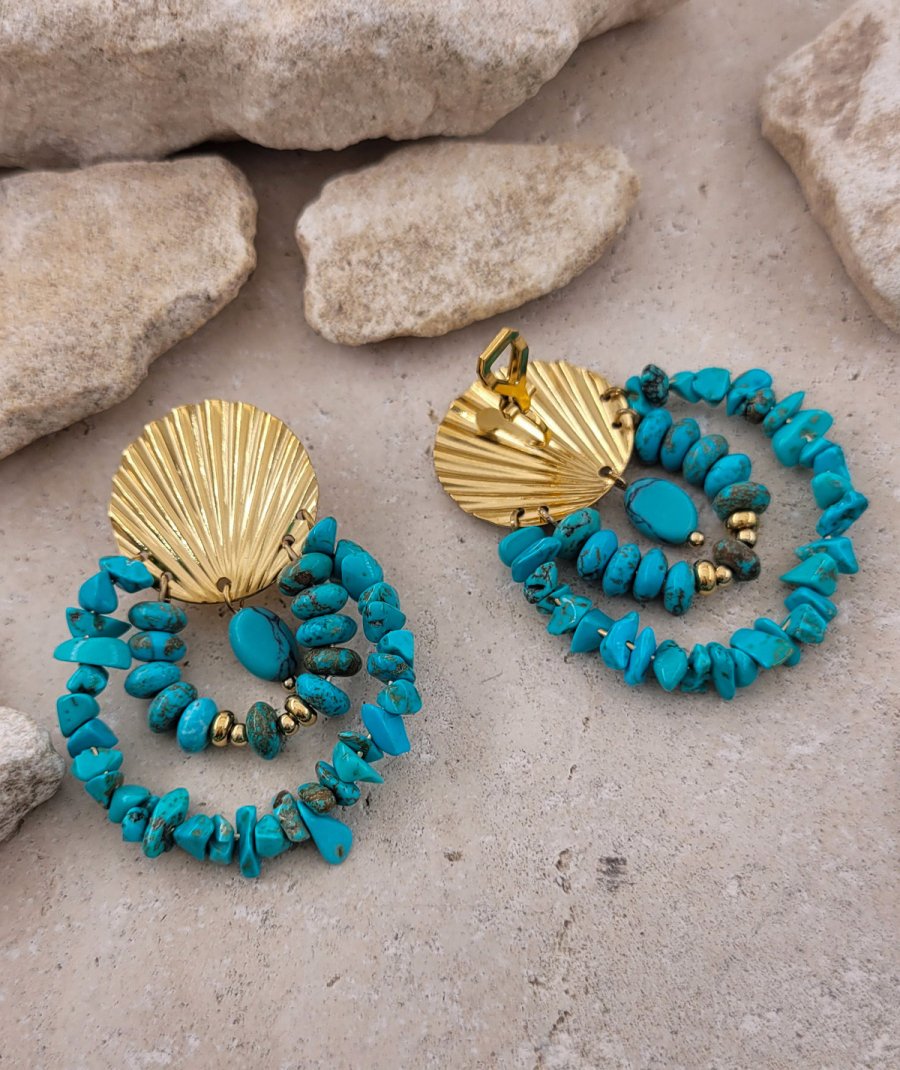 Boucles d’Oreilles Ornées de Boules Dorées – Élise & Juliette