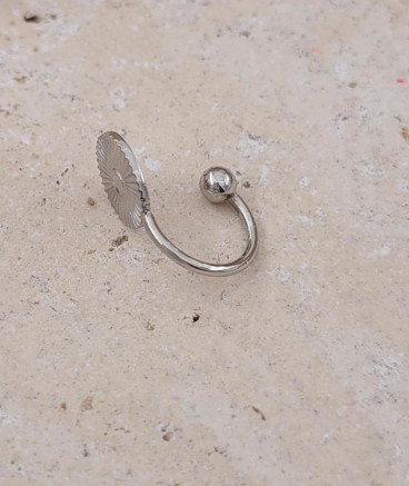 Ear cuff non percé acier à plateau
