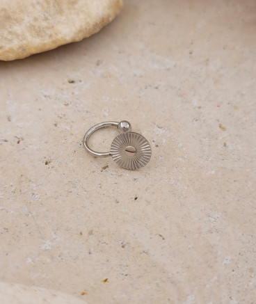 Ear cuff non percé acier à plateau