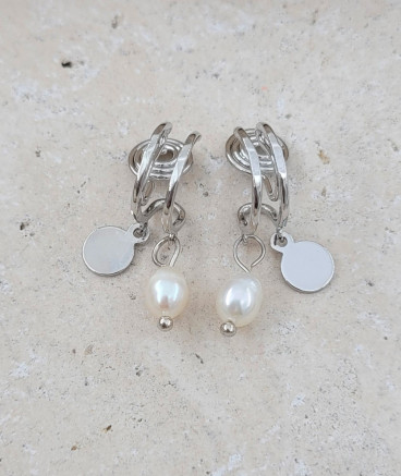 Boucles d'oreilles Ear cuff non percé rhodié