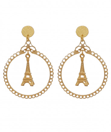 Boucles d'oreilles clips tour Eiffel
