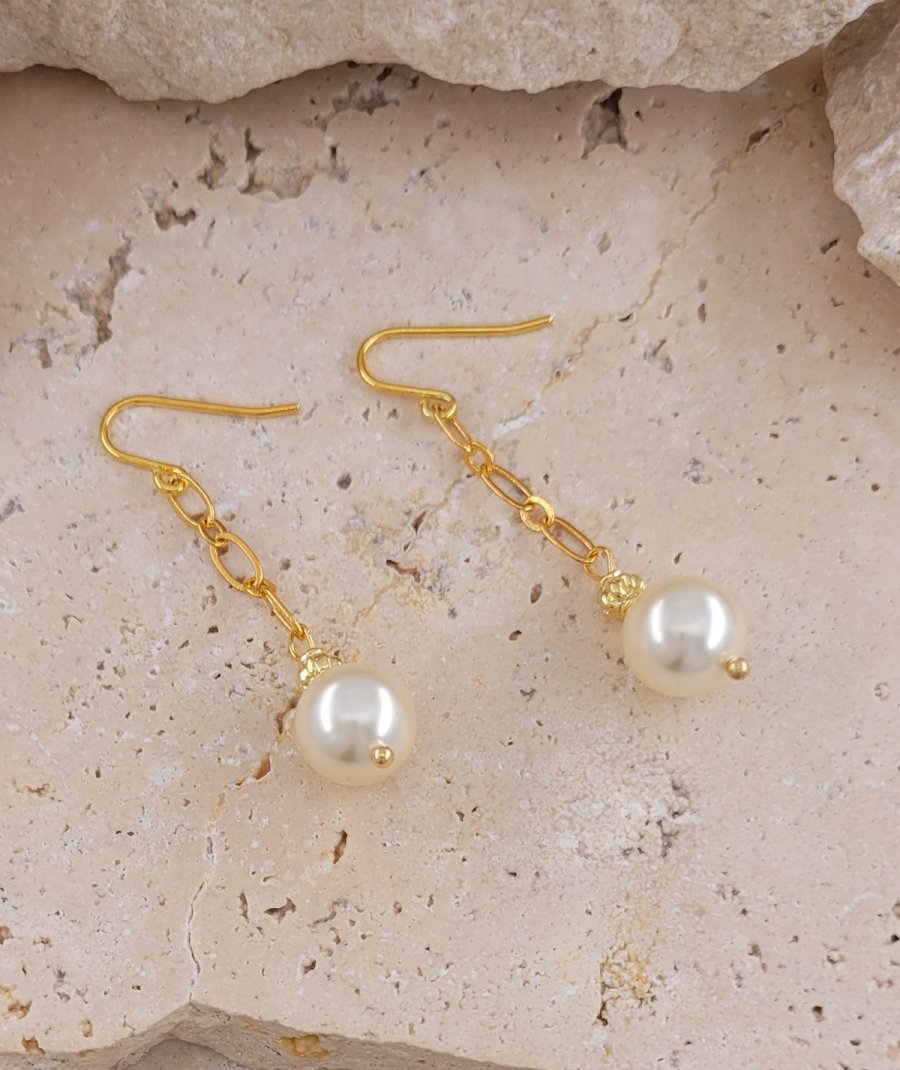 Boucles oreilles perle pendante