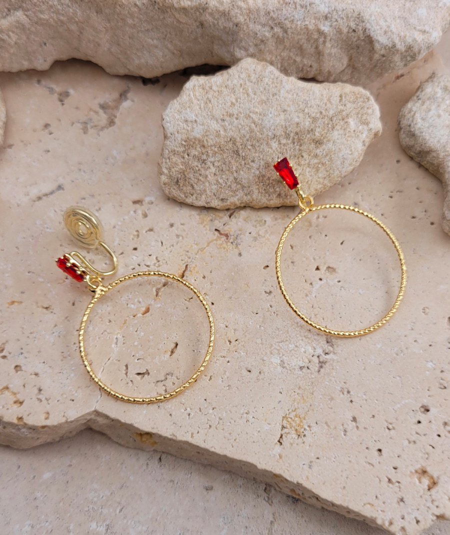 Boucles oreilles clips créole confort (non percées)