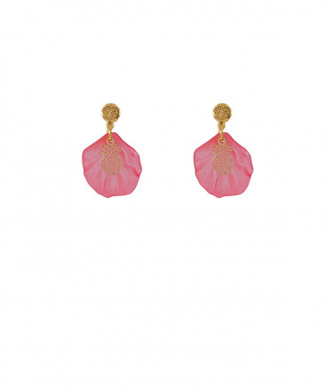 Boucles oreilles clips coquillage rose filles