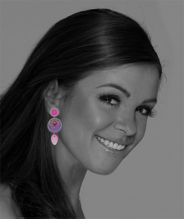 Boucles d'oreilles clip breloques violettes (non percées)