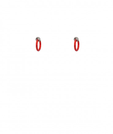 Créoles à clip rouges 1 cm