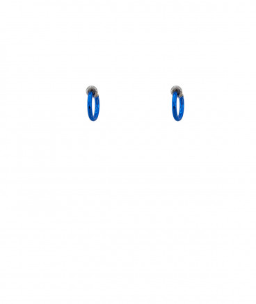 Créoles à clip bleues 1 cm