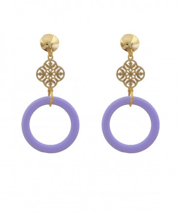Boucles d'oreilles à clip anneau violet