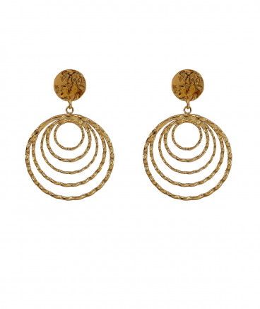 Boucles d'oreilles clips acier 5 cercles