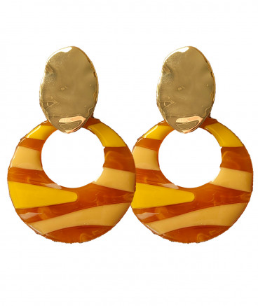 Boucles oreilles clips oversize orange (non percées)