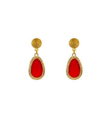Boucles d'oreilles clip cristal rouge rubis