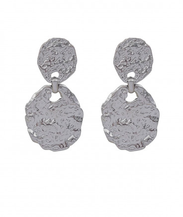 Boucles d'oreilles clip acier martelées