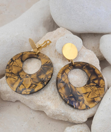 Boucles d'oreilles clips vintage bronze