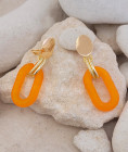 Boucles d'oreilles à clip anneaux orange
