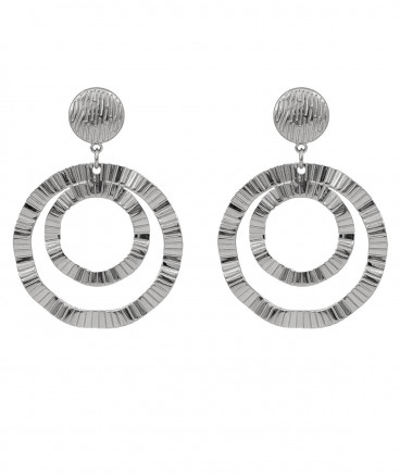 Boucles d'oreilles clip acier ondulées (non percées)